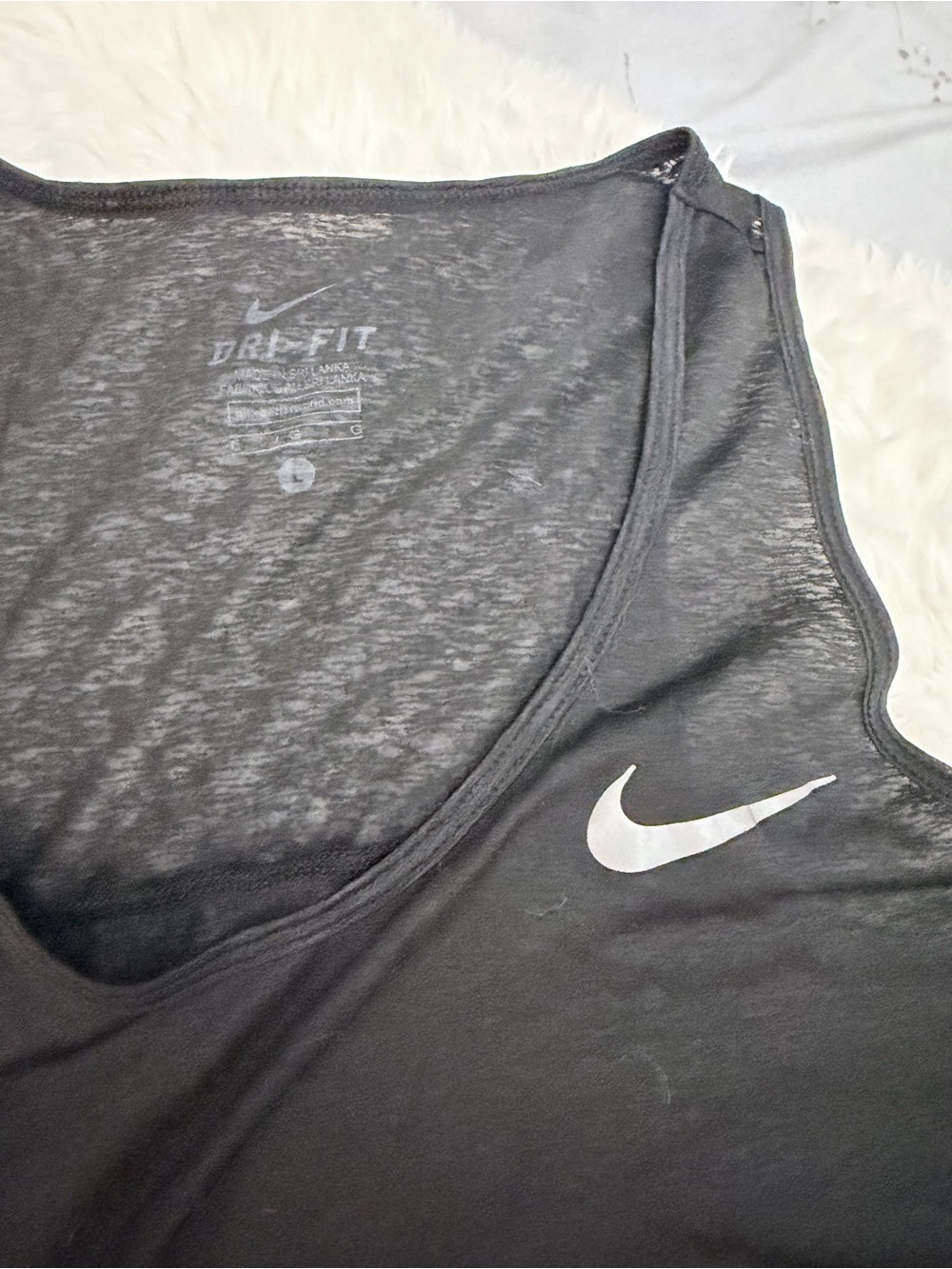 Nike Black Tank Top with White Swoosh